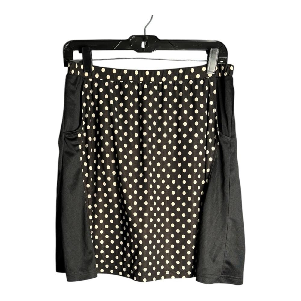 Monterey Club Black and White Polka Dot Pull On Skort With Pockets Large